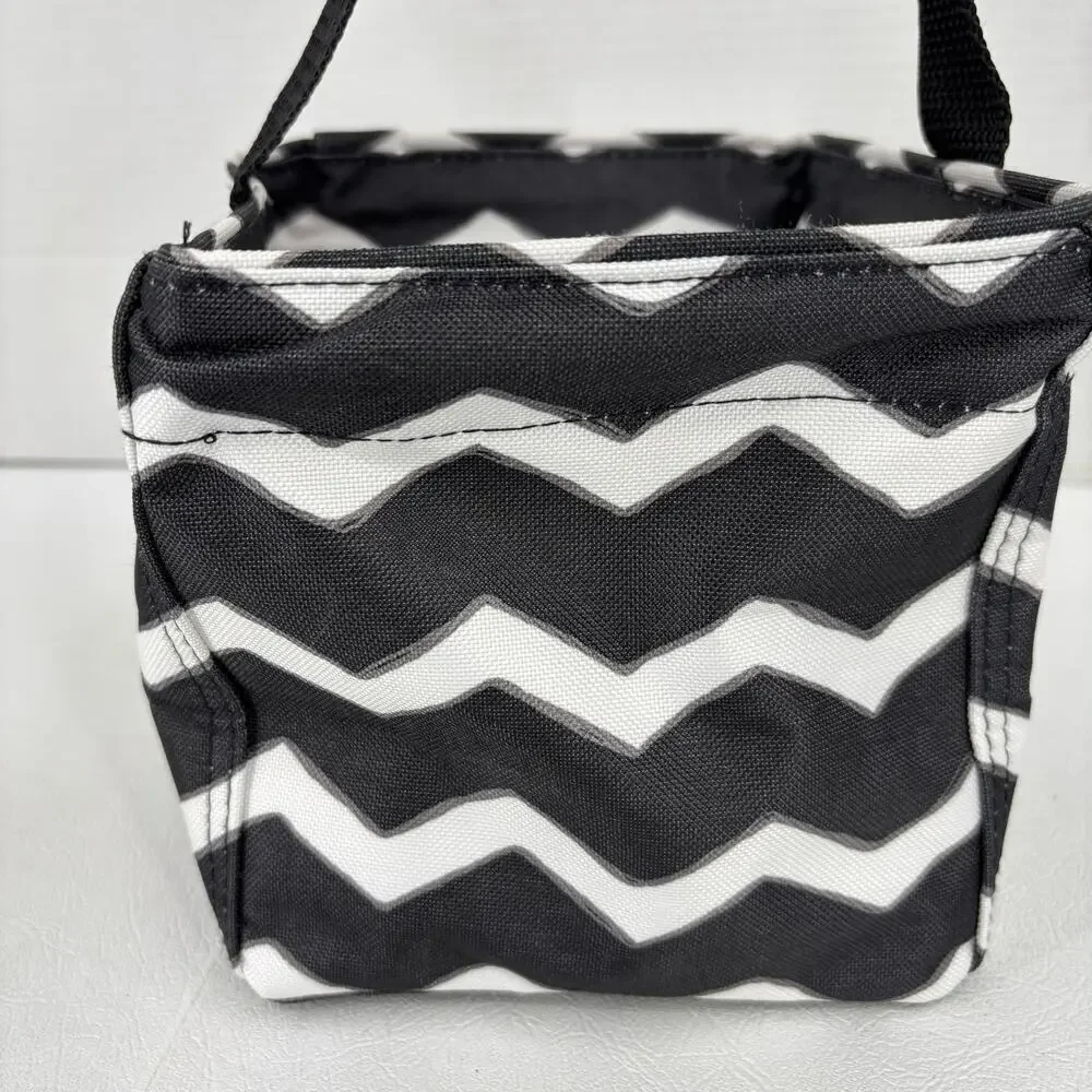Thirty-One Littles Carry All‎ Caddy Black White Chevron 6 Inch Storage Bin